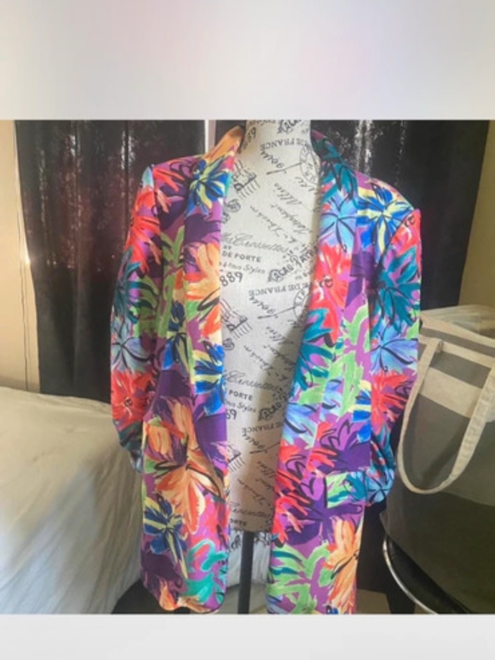 SHEIN Multicolor Floral Blazer Jacket - Purple Base